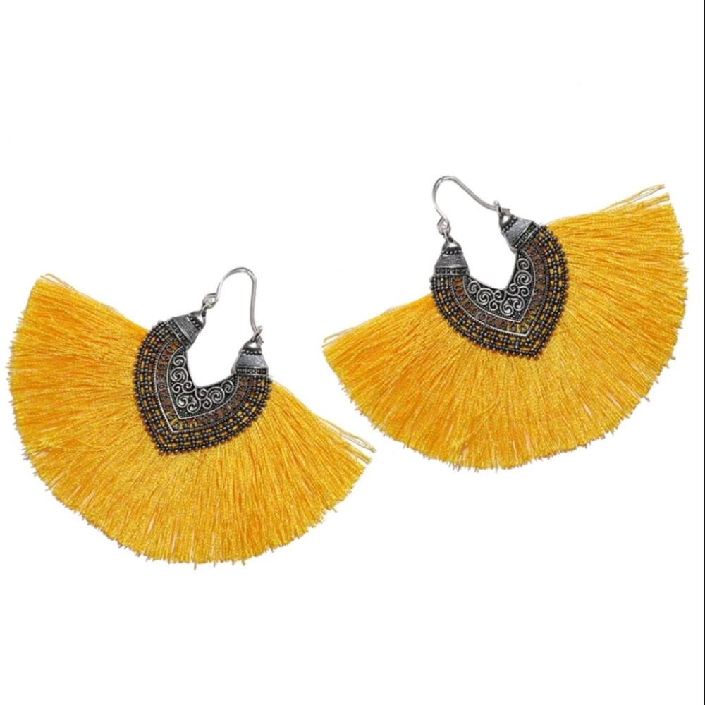 BOHO ETHNIC STATEMENT TASSEL FRINGE EARRINGS